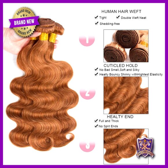 Brazilian Human Hair Extensions Body Wave Bundles 12-30 Inch Virgin Remy main image 6